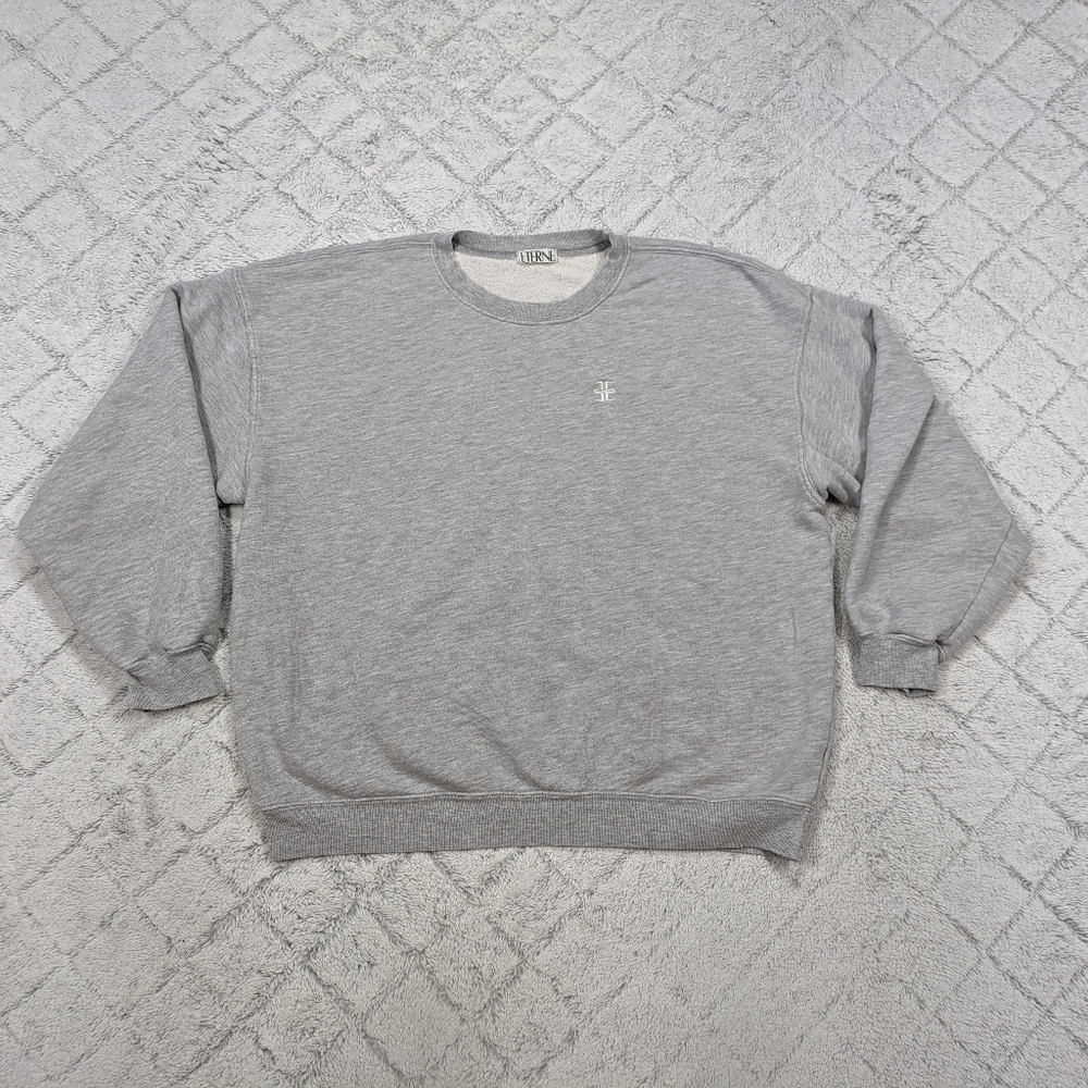 Eterne Sweatshirt Women's L Gray Heather Oversized Crewneck French Terry